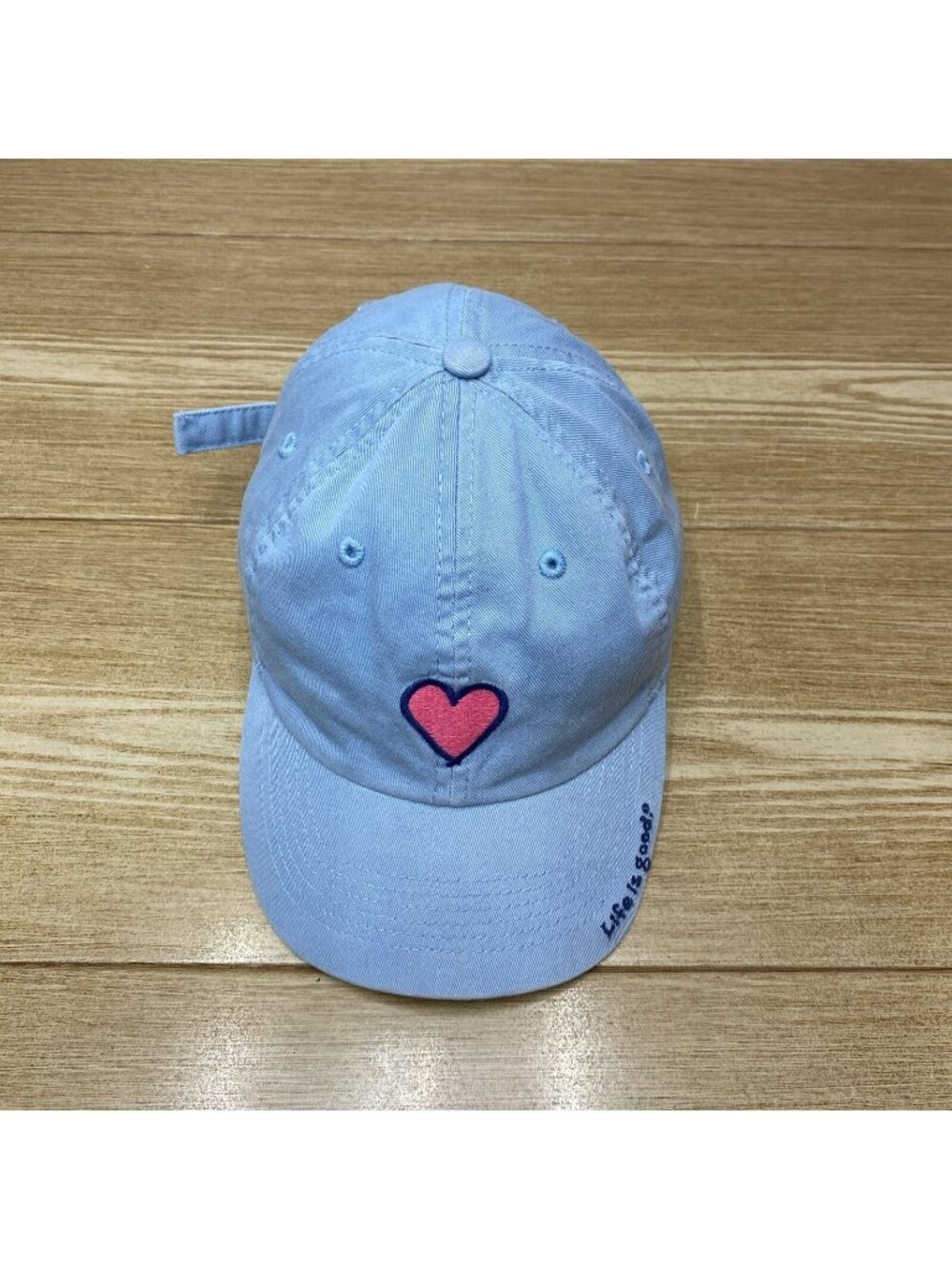 Lifes Good Beach Hat Adjustable Fabric Cap Adjustable Pink Heart Logo Patch